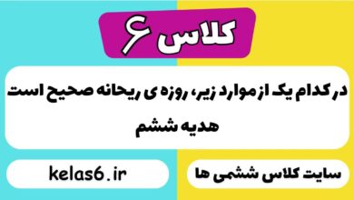 در کدام یک از موارد زیر، روزه ی ریحانه صحیح است هدیه ششم