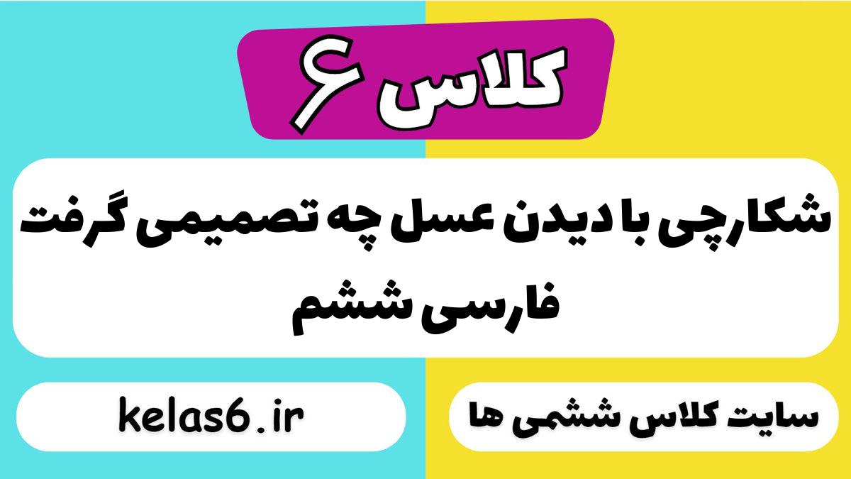 شکارچی با دیدن عسل چه تصمیمی گرفت فارسی ششم